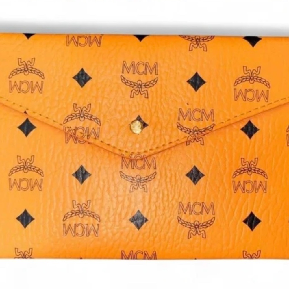 MCM Monogram Logo Envelope Pouch New